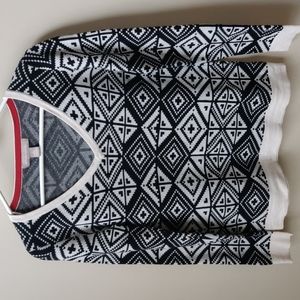 BANANA REPUBLIC Aztec Print Cotton V-Neck Sweater S